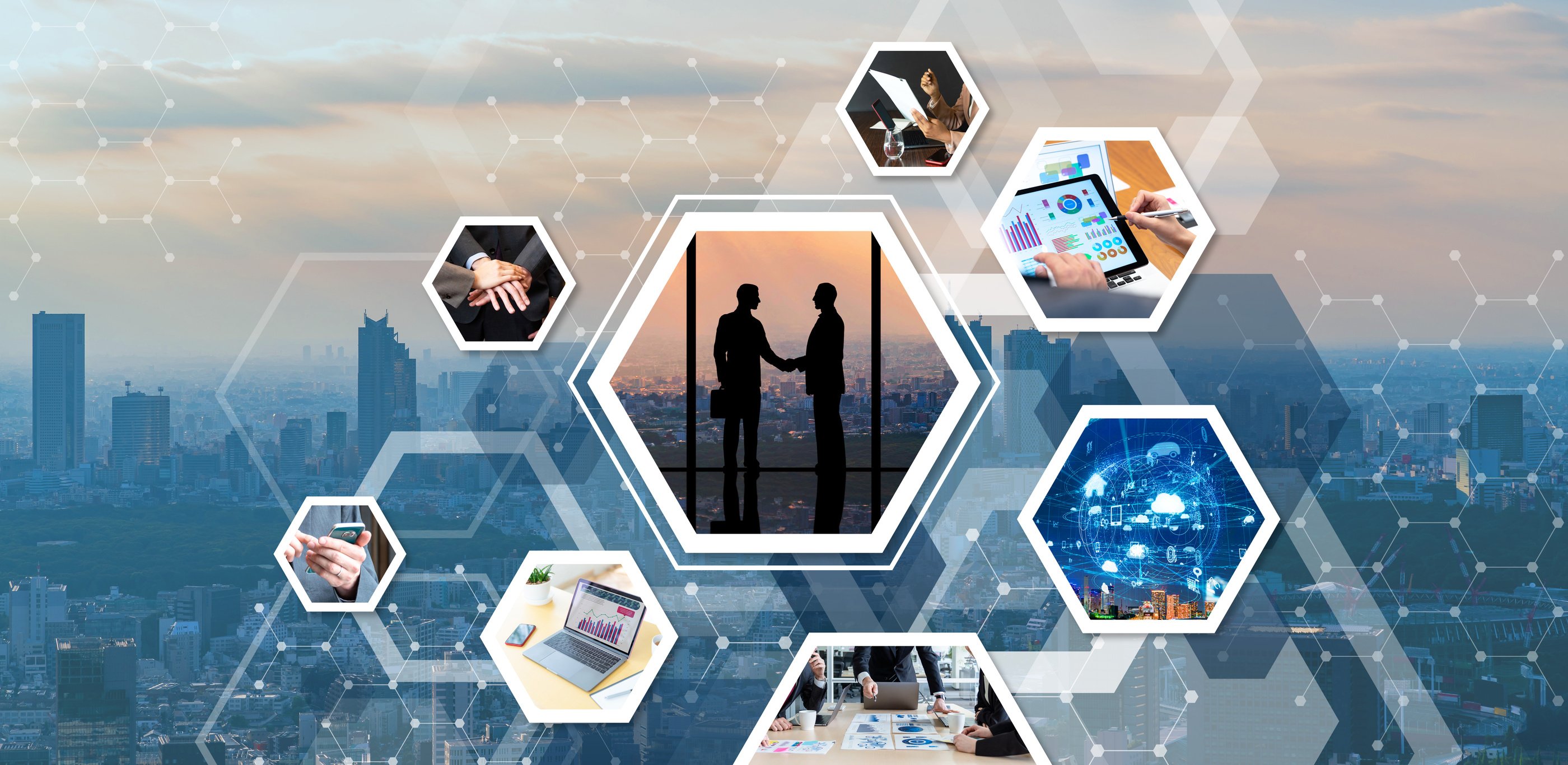 Business network concept. Communication of business.